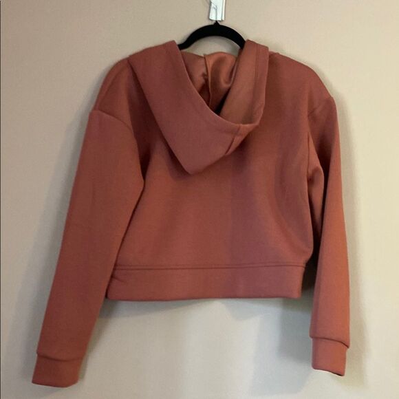 A New Day Target Double Knit Full Zip Hoodie Sweatshirt Rust Cropped Small - Picture 4 of 4